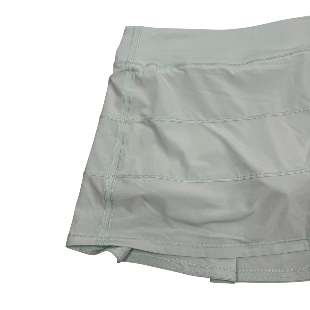 Lululemon Pace Rival Mint Green Pleated Athletic Tennis Skirt with‎ Shorts Sz 10 - Picture 2 of 9